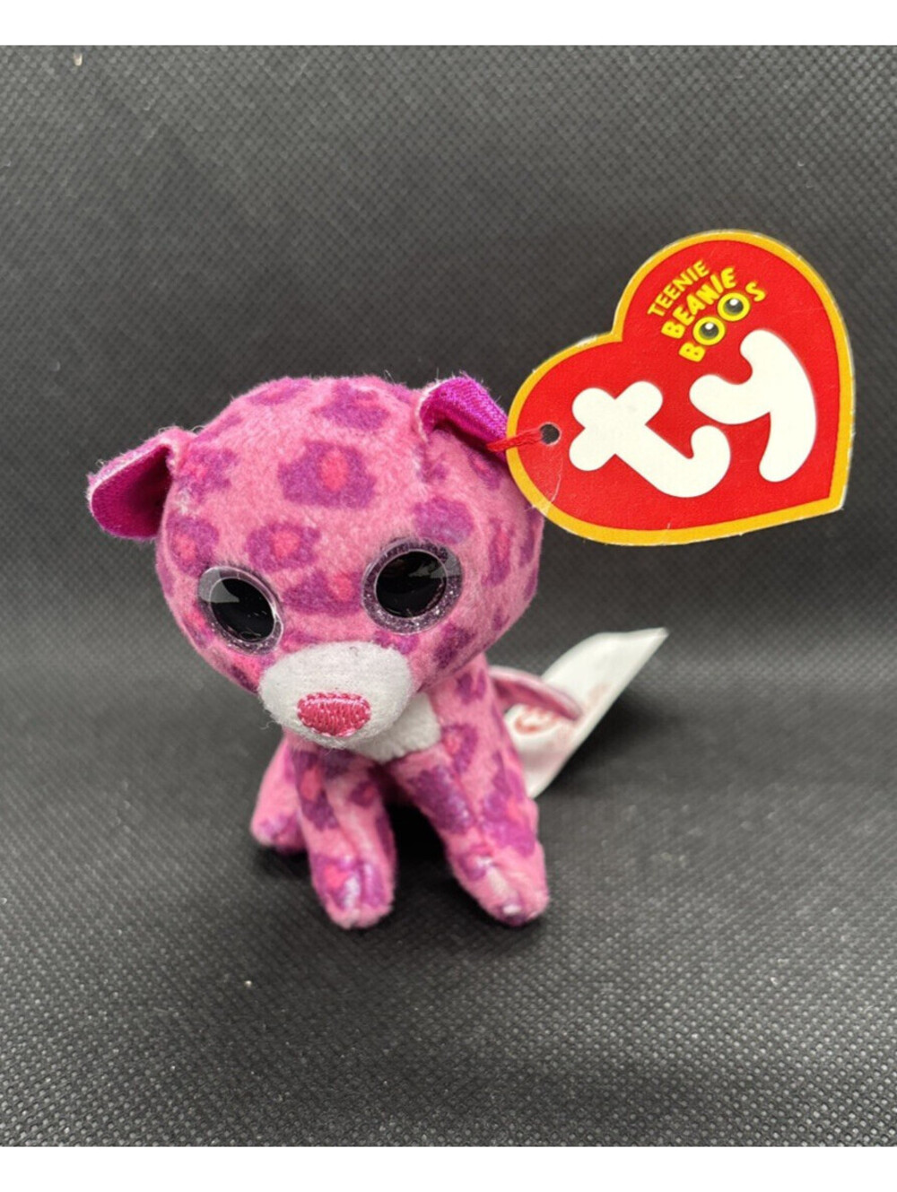 Ty Beanie Boos Glamour Leopard Clip Plush Pink Purple 2010 MPN 37159